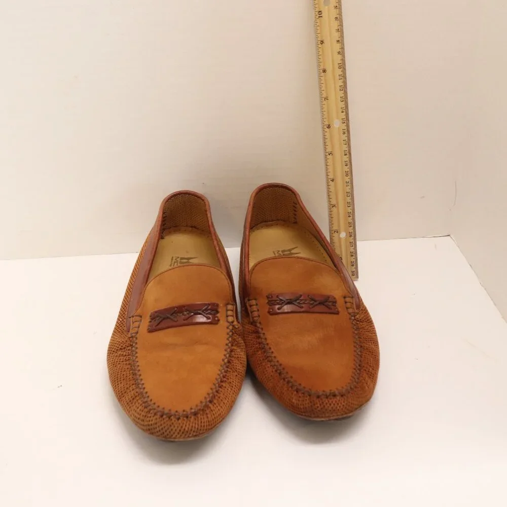 Moreschi Men's Brown Round Toe Slip On Driving Loafers Side 10 Made in Italy